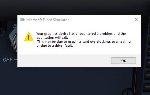 Warning Your Graphics Device Has Encountered A Problem By