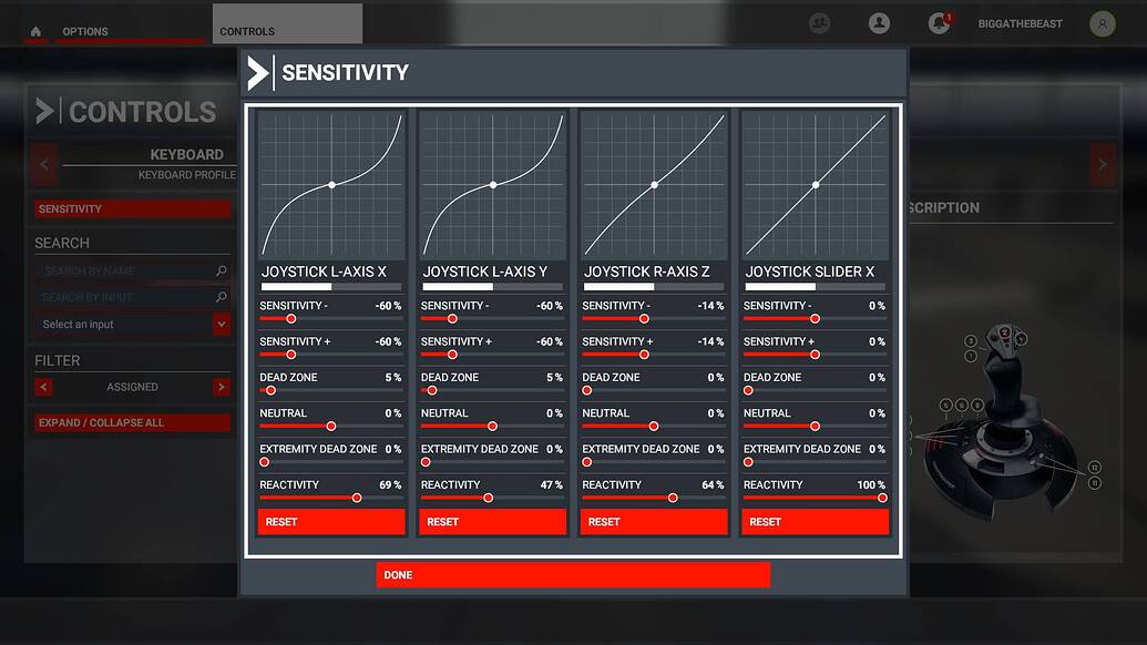 joystick sensitivity issue