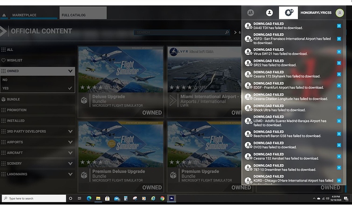 MSFS Download Failed