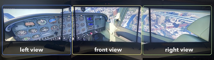 Failed litmus test-distorted side views from pilot seat-MSFS2020-Cessna 172-Nvidia Surround-IMG_9701_et_al_annotated