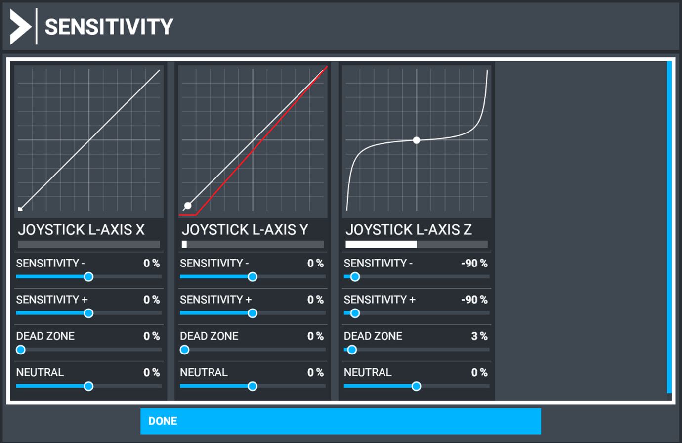 How can I apply a dead zone at the start of an axis? General