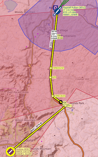 20201021 Flight Plan Sedona AZ to Flagstaff AZ