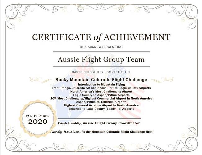 Rocky Mountain Challenge  Certificate