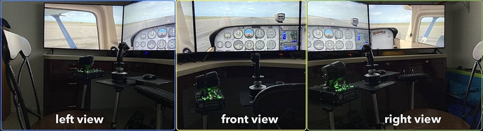 Expected cockpit view of a triple monitor setup-pilot views-Cessna 172-XPlane11-IMG_9765-IMG_9766-annotated