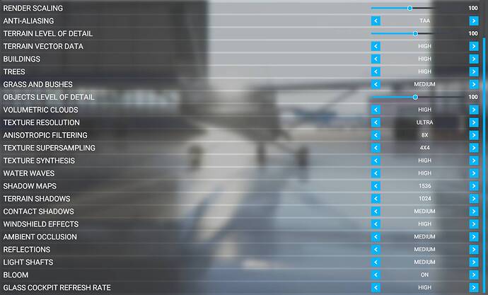 FS2020 settings