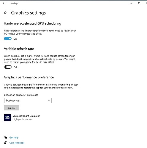 Windows graphic setting