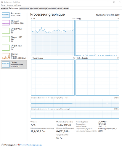 Task manager 2021 04 22 MSFS Capture LFPO to Paris city 900 feet