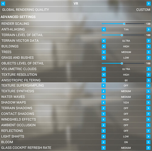 Graphic VR Settings