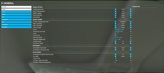 Camera GENERAL SETTINGS
