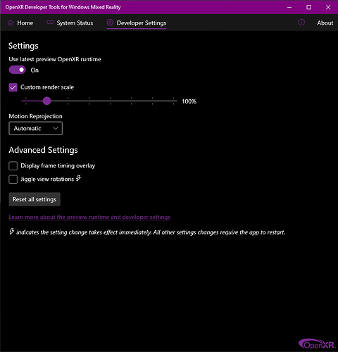 2020-12-26 12_39_16-OpenXR Developer Tools for Windows Mixed Reality