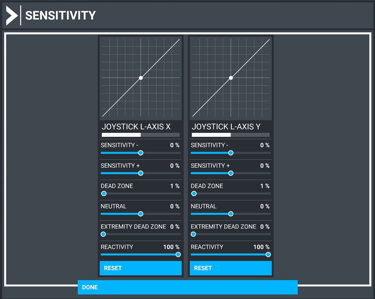 Yoke sensitivity settings Hardware & Peripherals