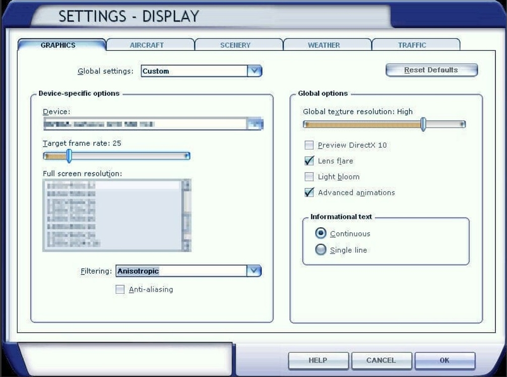 Общих разрешений. FSX настройка управления. Картинка Базовая настройка. Microsoft Flight Simulator x настройка графики. Параметры изображения 1440х900.
