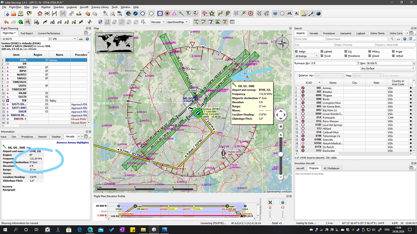 kmia runway 27 localizer frequency fsx