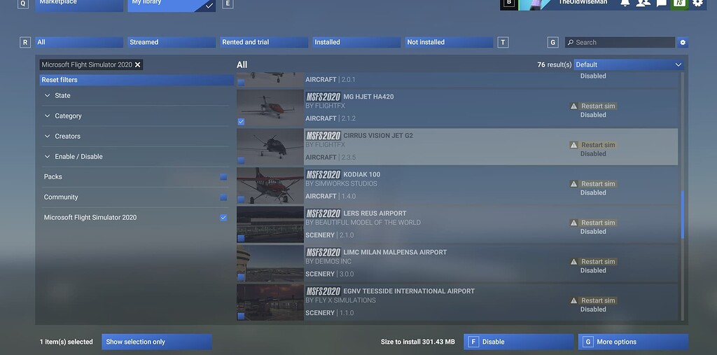 Marketplace 2020 Content Disappeared From MSFS2024 And Won T Re Enable For Streaming Install