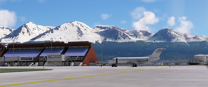 T50 at Ushuaia with Mountains Behind