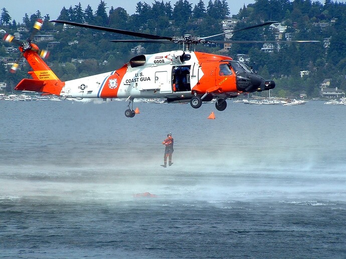 US Coast Guard helicopter rescue demonstration