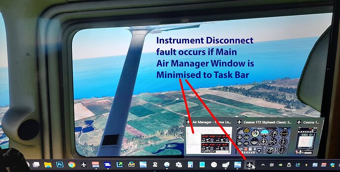 Task Bar showing Air Manager windows