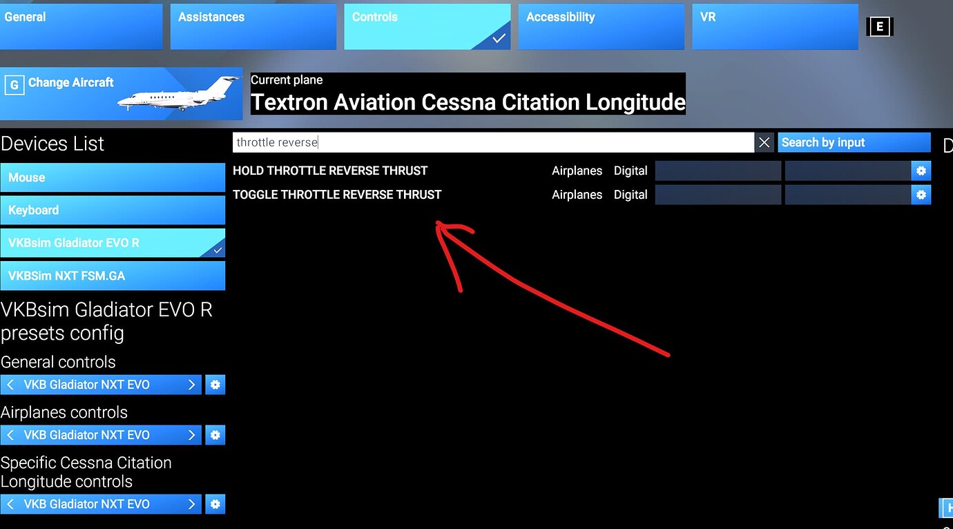 How to setup Joystick MSFS 2024 button for Reverse Throttle Hardware