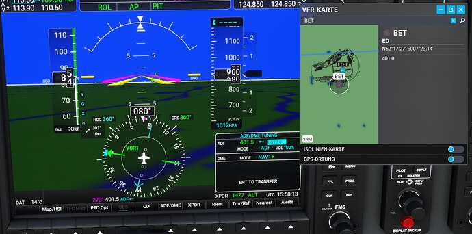 3 right frequence set in G1000 while showing that VFR map frq is wrong
