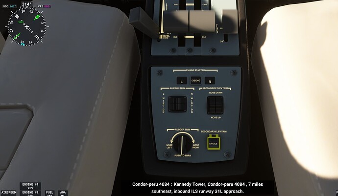 CJ4 Cockpit trim controls