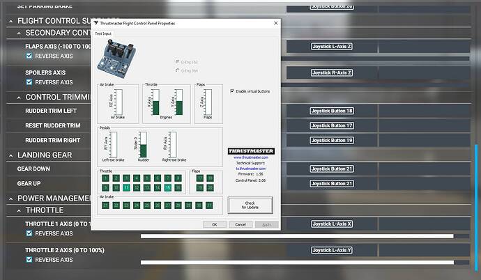 Issues setting up Thrustmaster TCA Throttle Quadrant - Hardware