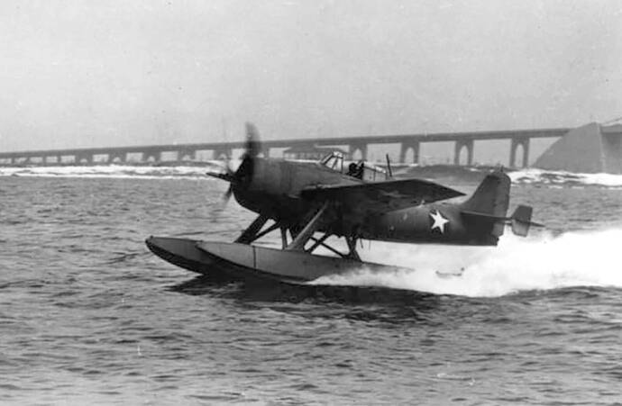 Grumman-F4F-3S-Wildcatfish-takes-off-near-NAS-Norfolk-1943-01
