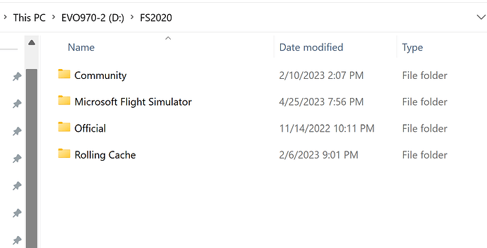 My FS2020 folder