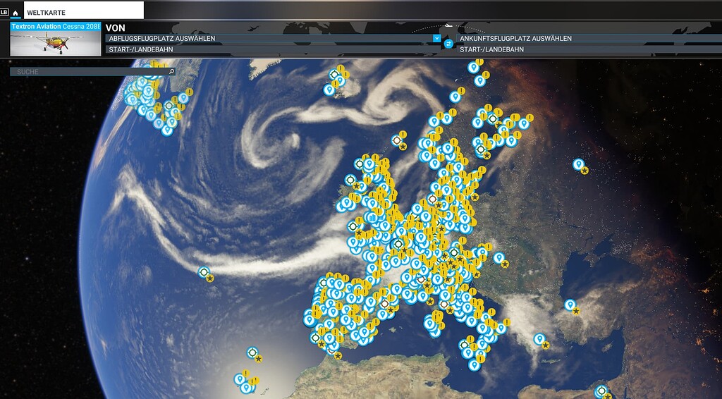 World map - Airports -Exclamation marks - User Interface & Activities ...