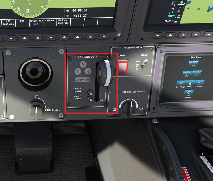 D930 gear down locked indicators