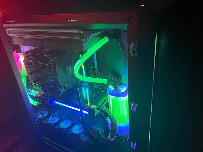 Gaming computer UV green