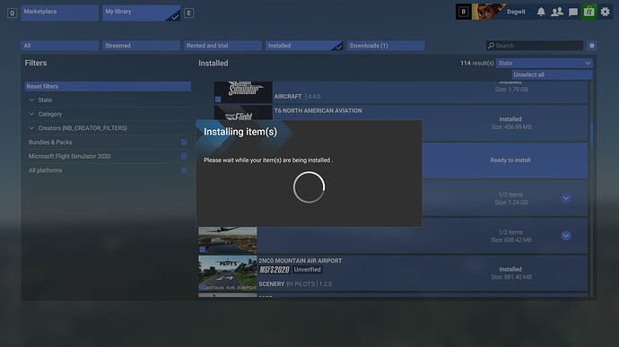Hung sim on update installation