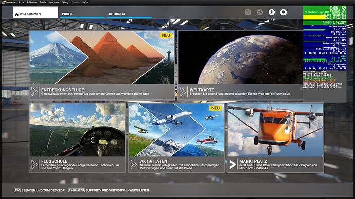 Performance Main Menue 60 FPS