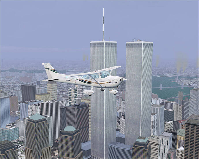 Flying around beautiful old Manhattan