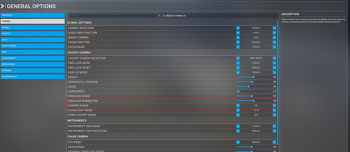 Settings - General Options - Camera