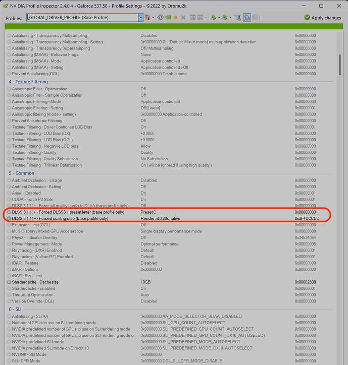 NVIDIA Profile Inspector 2.4.0.4 - Geforce 537.58 - Profile Settings - ©2022 by Orbmu2k 1_10_2024 1_34_43