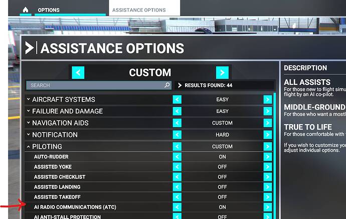 FS2020 Options - AI for ATC