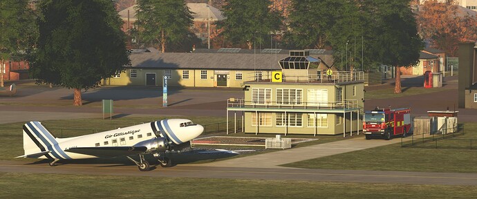 G-AMHJ Taxiing Out at Duxford, Morning Long Shot