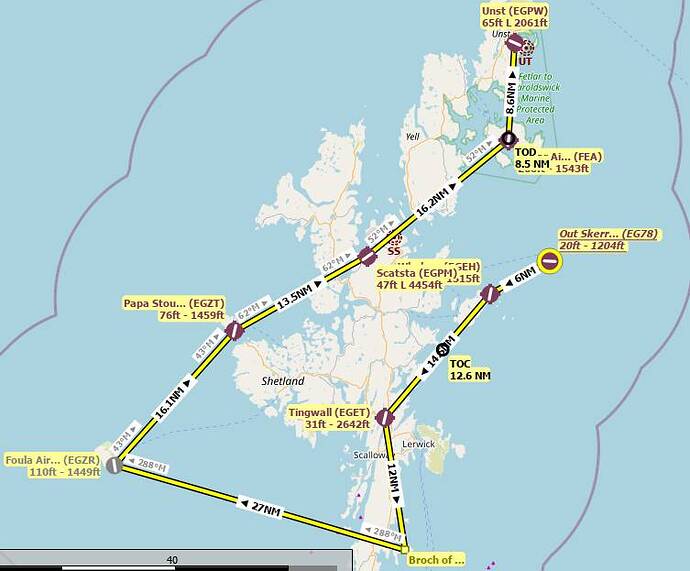 Shetland Islands Out Skerries (EG78) to Unst (EGPW) - Map