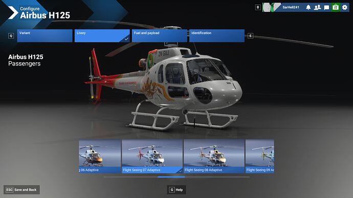 H125 Passenger Livery "Flight Seeing 07 Adaptive"