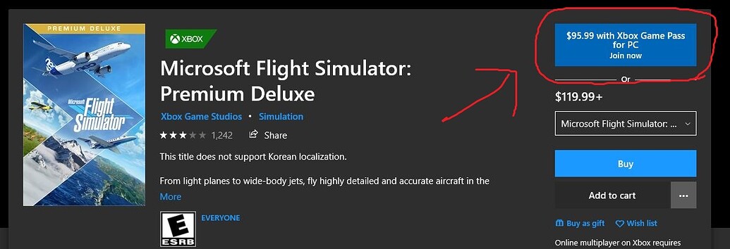 microsoft flight simulator game pass