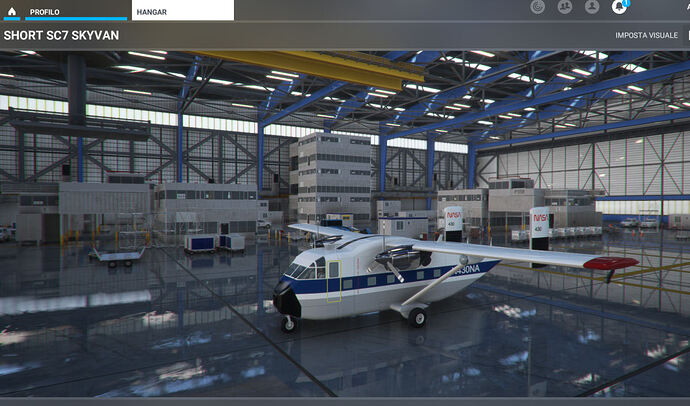 Short Skyvan in hangar