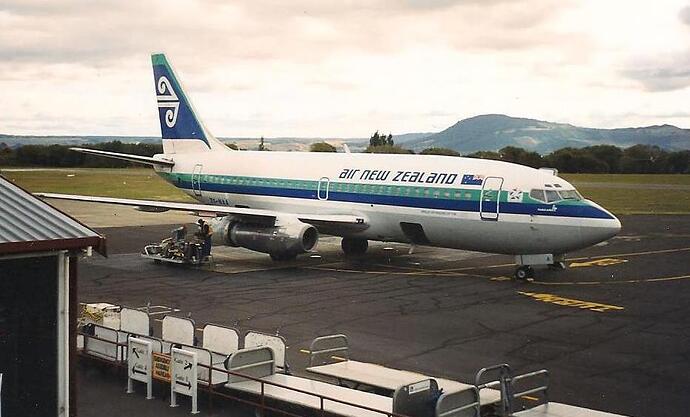 Original Air NZ teal and blue stripes