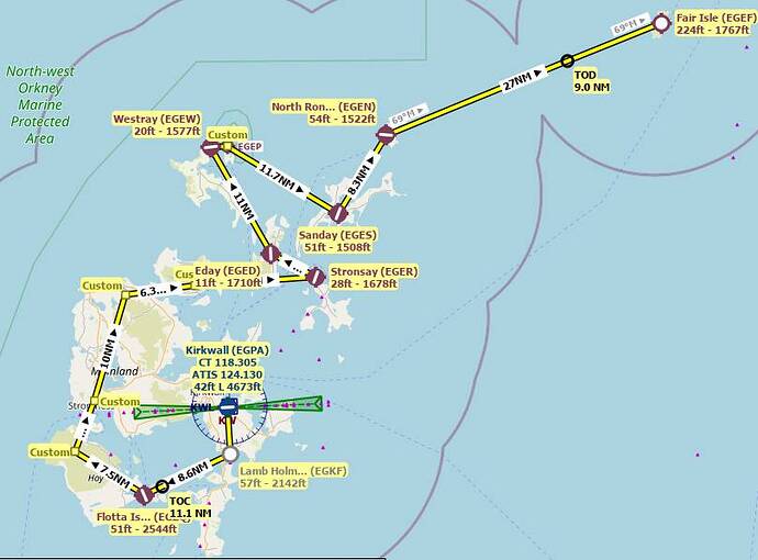 Kirkwall (EGPA) to Fair Isle (EGEF)