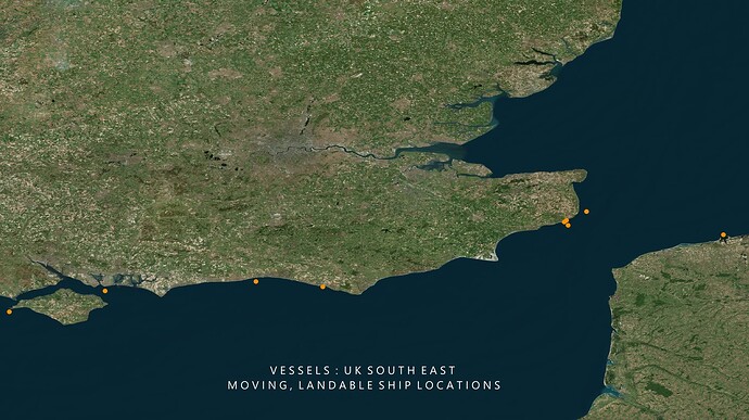 Vessels: UK South East - Moving, Landable Ship Locations