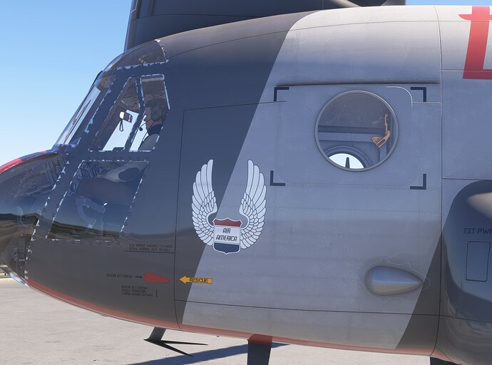 Look how big this logo is on the aircraft. And these cockpit edges?