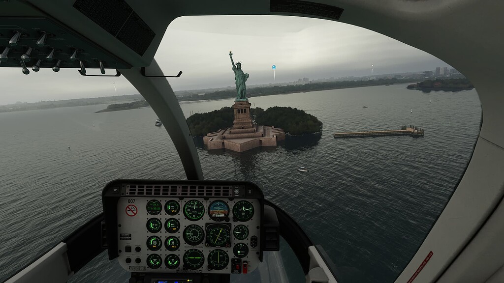 Statue of Liberty standing in water Resolved Microsoft Flight
