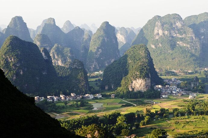 Guangxi Province - Yangshuo - Karst limestone mountains