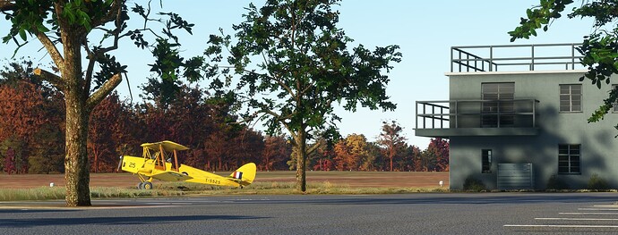 Tiger Moth at MAM Control Tower Parking Lot