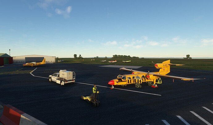 Retro Aurigny Trislander and Islander at Alderney