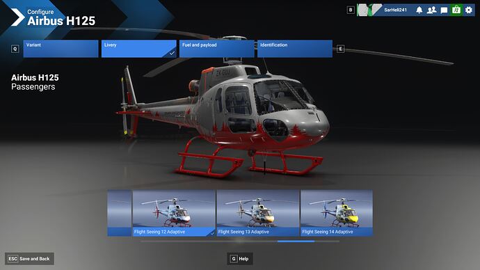 H125 Passenger Livery "Flight Seeing 12 Adaptive"